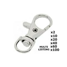 Small Silver tone Lobster Trigger Swivel Clasps for Keyring Hook 37 x 16mm key