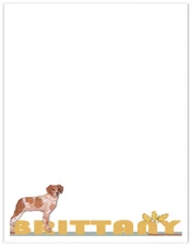 Brittany Spaniel Printable Stationery, Writing Paper, 8.5" x 11" 25 Sheets and 2