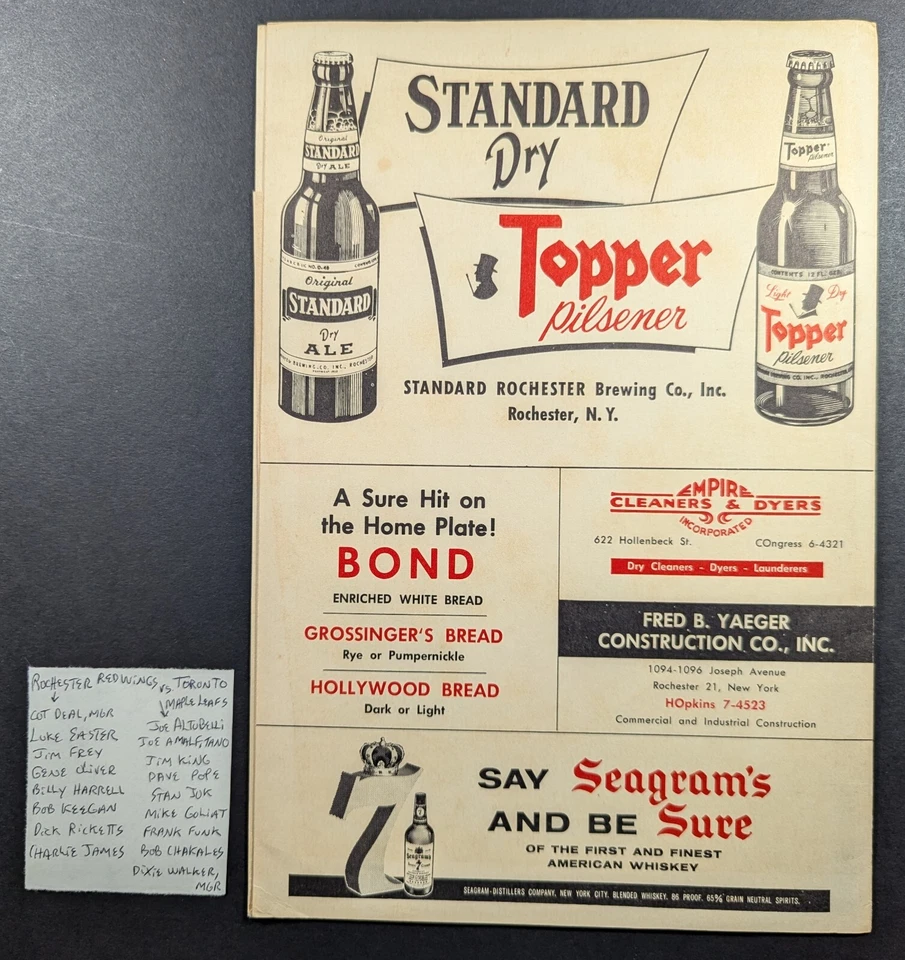 Vintage 1959 Rochester Red Wings Baseball Scorecard - Image 4 of 4