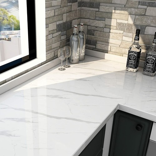 Marble Contact Paper Self Adhesive Peel & Stick Wallpaper PVC Kitchen Countertop - Picture 4 of 24