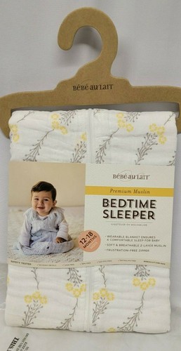 BEBE AU LAIT PREMIUM MUSLIN BEDTIME SLEEPER 12-18 MONTHS-WILDFLOWERS - Picture 2 of 3