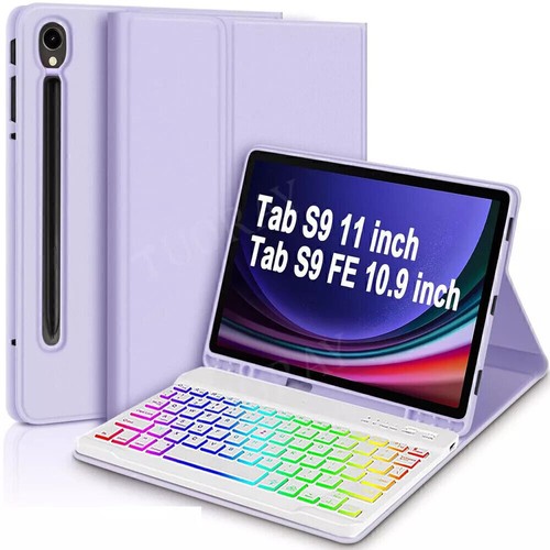 Beleuchtete Tastatur Hülle Maus Für Samsung Galaxy Tab A8 A9+ S9 FE S8 S6 Lite - Bild 7 von 66
