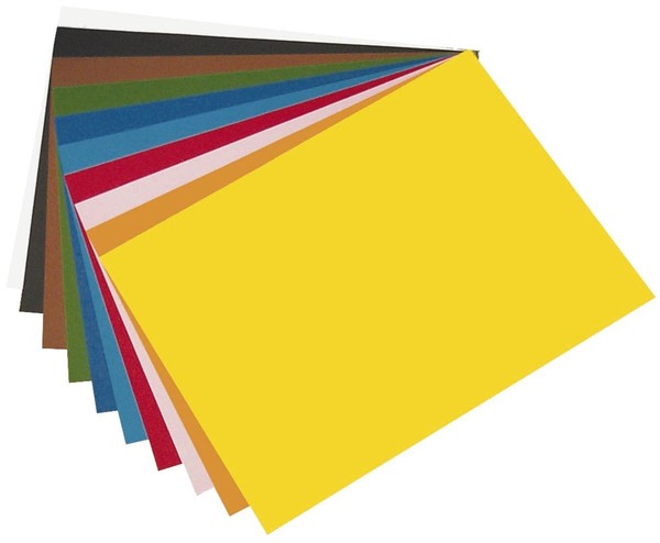 100X Folia 67/100 09 Tonpapier - 50 X 70 Cm, 10 Farben Sortiert-image