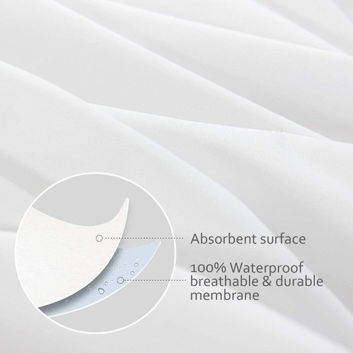 Waterproof Pillow Protectors Dustproof Bed Bug Proof Pillow Covers Soft 4 Pack - Imagen 3 de 8