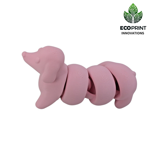 Juguete inquieto Dachshund - Salchicha articulada perro impreso en 3D rosa 112 mm - Imagen 6 de 13