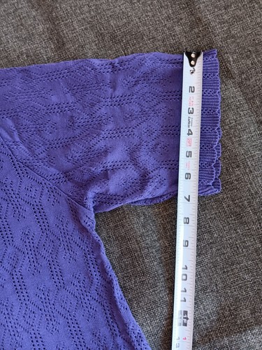 Sweater 2X Kim Rogers womans purple cardigan light weight short sleeve - Picture 5 of 10