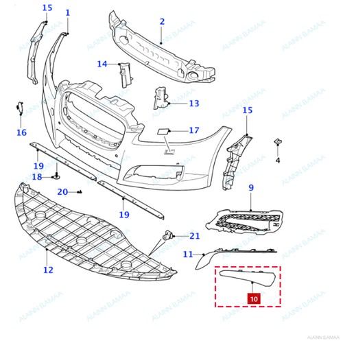 Front Bumper Side Grille Cover Trim l Fit For Jaguar XF 3.0 2012-2015,Black,Left - Picture 5 of 5
