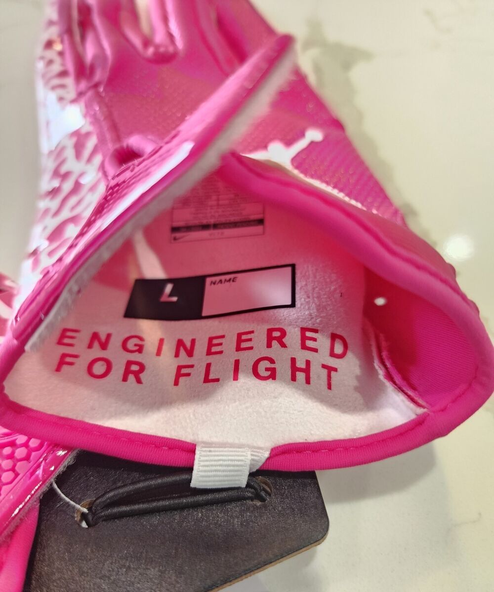Nike Jordan Jet 7.0 Football Gloves Pink & White Men's Size Nike Jordan Jet 7.0 Football Gloves Pink & White Men's Size