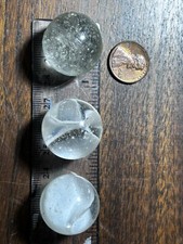 Clear and white vintage marbles