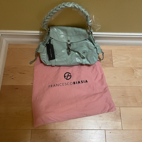 Francesco Biasia Schultertasche Handtasche Jadegrün Silber Handtasche echt A50607 neu - Bild 1 von 9