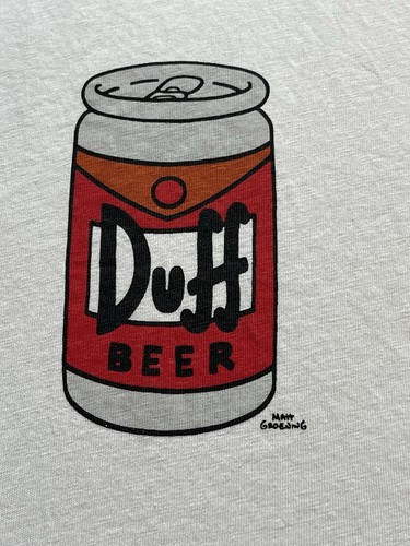 T-shirt I Simpson grande Duff birra grafica cartone animato fumetti Matt Groening top - Foto 2 di 14