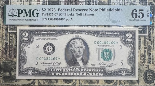 1976 2 dollar bill star note - Picture 1 of 2