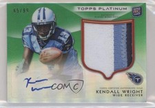 2012 Topps Platinum Rookie Green Refractor 65/99 Kendall Wright Patch Auto 0a6