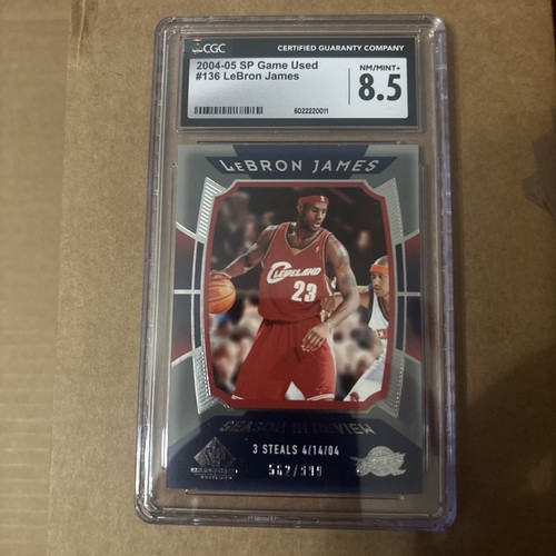 2004-05 SP Game Used Season in Review /999 LeBron James #136 CGC 8.5 - Picture 1 of 2