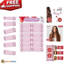 Heatless Wire Mesh Hair Curlers   12 Large Pink Rollers for Effortless Curls