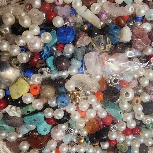 RAR MIX Glasperlen, Natur Edelstein, Koralle, Metallperlen Konvolut 6x4 Bastelschmuck - Bild 7 von 16