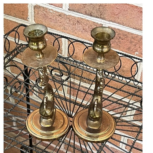 Juego de candelabros de latón Baldwin Fish Koi vintage - Imagen 2 de 5