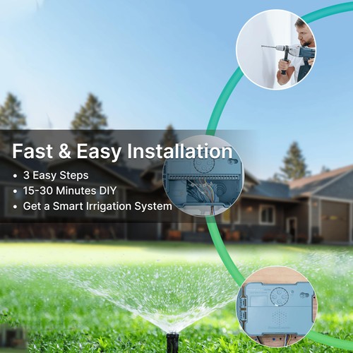 Outdoor Smart Sprinkler Controller, 12-Zone WiFi Irrigation Controller with H... - Bild 7 von 7