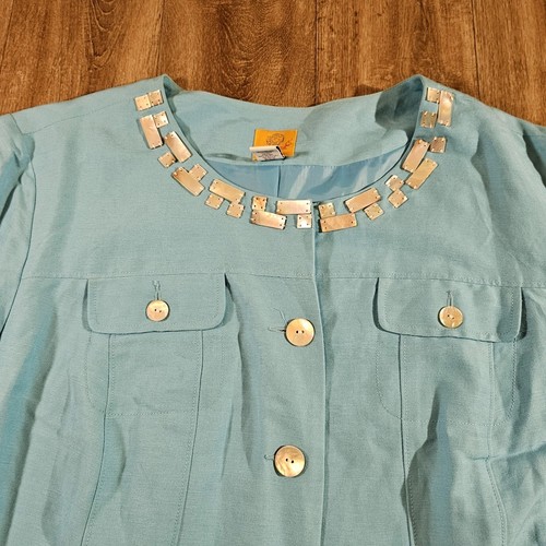 RUBY RD Jacket Womens 24W Blue Button Up Long Sleeve Pockets - Picture 6 of 8