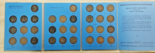 FULL SET 1902-1929 GB PENNIES WITH RARE KN & H TYPES 32 COINS IN WHITMAN FOLDER - Picture 2 of 6