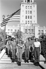 Linda Blair seen filming a scene for unspecified movie front of Be- Old Photo 5