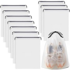 Shoe Bags for Travel 10 PCS, 15.7" x 11.8" Drawstring Travel Shoe Clear 10 Pack