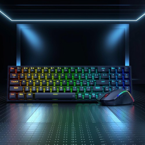 S136 Gaming Keyboard & Mouse Combo, 75% K628 Tri-Mode Wireless RGB Mechanical... - Foto 8 di 9