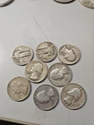 Lot of 8 90% Silver Quarters Various Years