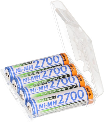 4x Panasonic HR-3U 2700mAh + Caja Batería Ni-MH 1,2V / 2700mAh - Imagen 1 de 8