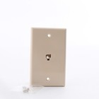 Leviton Ivory Standard Telephone 3-Line Wall Jack Cover Plate 6P6C 4625B-46I