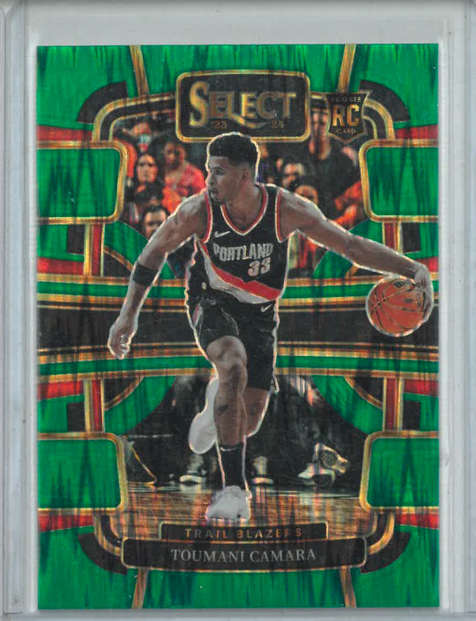 2023-24 Panini Select Concourse Green Shock Prizm Toumani Camara #81 Rookie RC