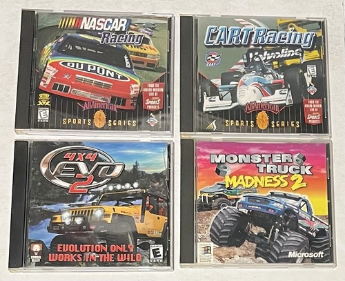 Microsoft MONSTER TRUCK MADNESS 2 NASCAR Cart Racing 4x4 Evo PC CD-ROM Game Lot