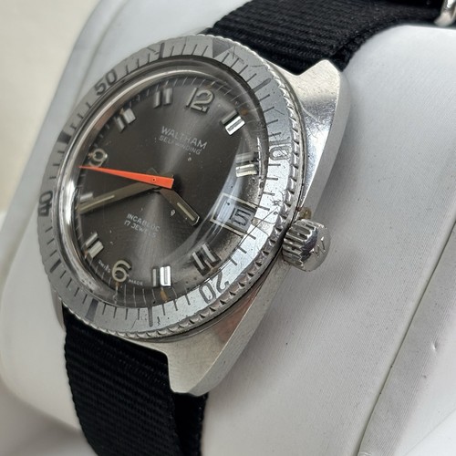 vintage Waltham Herrenuhr DIVER 60er Jahre EDELSTAHL AUTOMATIK SELBSTAUFZUG - LESEN - Bild 2 von 8