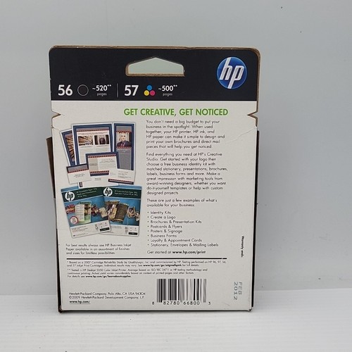 Genuine HP 56 57 C9321FN Combo Pack Ink Cartridges OEM NEW SEALED Exp 2/12 - Picture 2 of 2