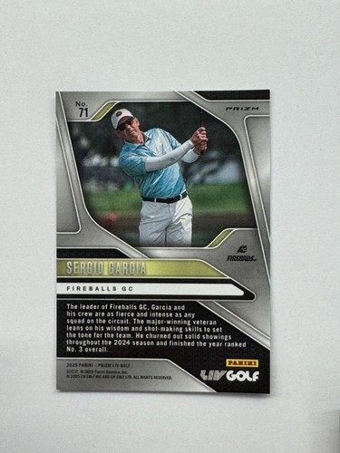 2025 Panini Prizm LIV Sergio Garcia Silver Fireballs GC #71 - Picture 2 of 2
