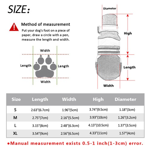 Antirutsch Hundestiefel Pfotenschutz Reflektierende Booties Wasserdicht Schnee Regen Schuhe - Bild 14 von 15