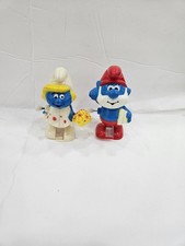 VTG 80s Galoob Wind-Up Walker Smurfs Smurfette Lot Of 2 Works 