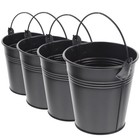5Pcs Iron Flower Pot with Handle Small Garden Plant Pot Vase for Garden