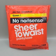 NEW Vintage 1990 No Nonsense Sheer To Waist Pantyhose Queen 1 J66 Tan Sandalfoot