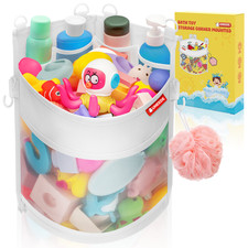3.5 Gallons Corner Mounted Versatile Bath Toy Organizer Mesh Shower Caddy Quick
