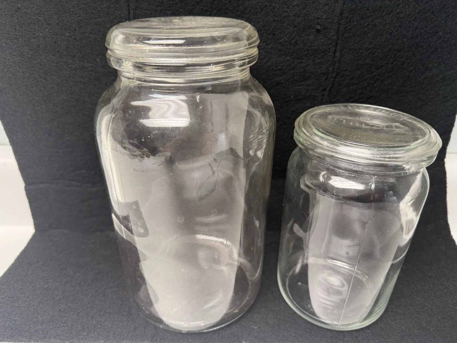 Vintage Weck Jars W/Glass Lids, Set Of 2