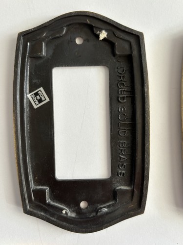 Juego de 3 salidas de placa de pared de metal macizo ~ cubiertas de interruptor de luz doble y basculante - Imagen 7 de 10