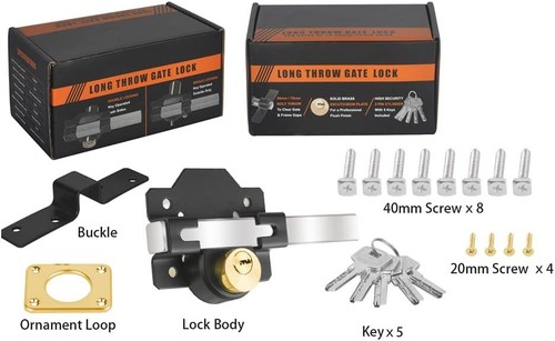 Barn Door Lock, 2", Fence Gate Double Sided Latch, 2 Inch, Black  - Picture 6 of 6