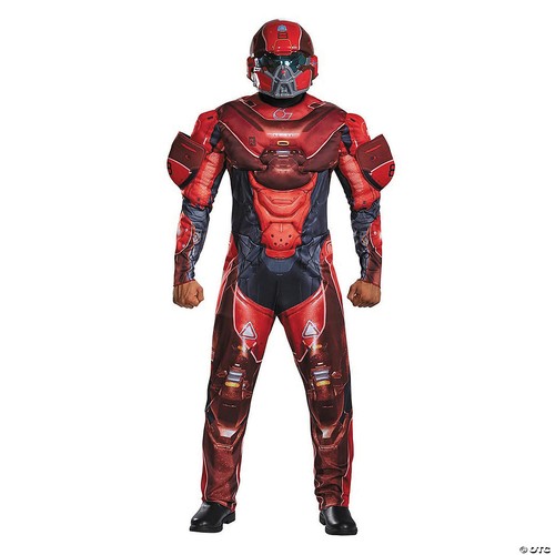 Verkleidung Herren Übergröße Halo rot Spartaner Muskel Kostüm, XX-Large