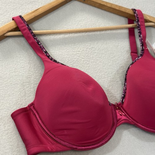NWT Vanity Fair Body Caress Beauty Underwire Bra 75335 40C Raspberry Velvet Trim - Picture 2 of 9