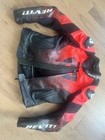 Rev'It Quantum Air Mens Leather Motorcycle Jacket Black/Neon Red 50