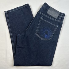 Vintage Akademiks Baggy Jeans Dark Wash Embroidered Y2K 35x29 Skate Wide Leg