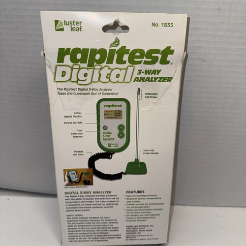 RAPITEST 3 in 1 DIGITAL pH, FERTILITY, THERMOMETER SOIL GARDEN PLANT TEST TESTER - Picture 4 of 4