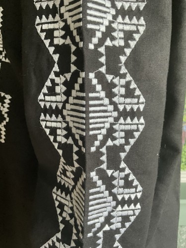 Seafolly schwarz bestickt 3/4 Ärmel Leinen Mix Strandkleid Größe L / 12 - Bild 4 von 12