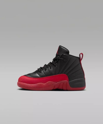 Size 3Y - Air Jordan 12 Retro PS Flu Game Black / Varsity Red Little Kids 📦 ✅ ✅ - Picture 2 of 6